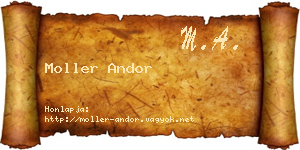 Moller Andor névjegykártya